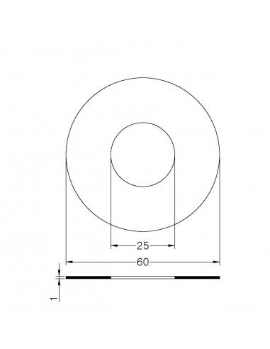 WEISSE FLACHE DICHTUNG 1 mm DURCHMESSER 3/4