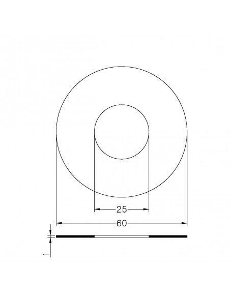 WEISSE FLACHE DICHTUNG 1 mm DURCHMESSER 3/4