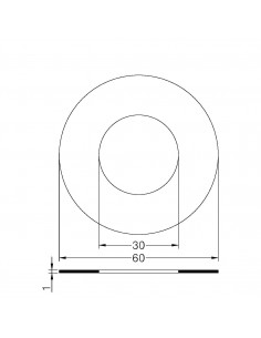 WEIßE FLACHDICHTUNG 1 mm DURCHMESSER 1" 2