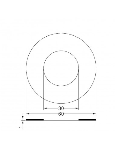 WEIßE FLACHDICHTUNG 1 mm DURCHMESSER 1"