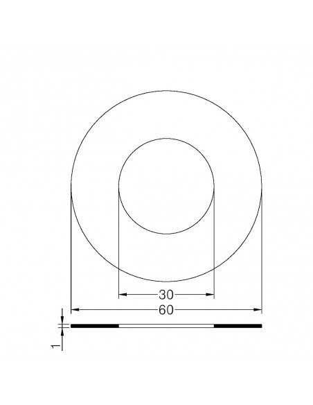 WEIßE FLACHDICHTUNG 1 mm DURCHMESSER 1"