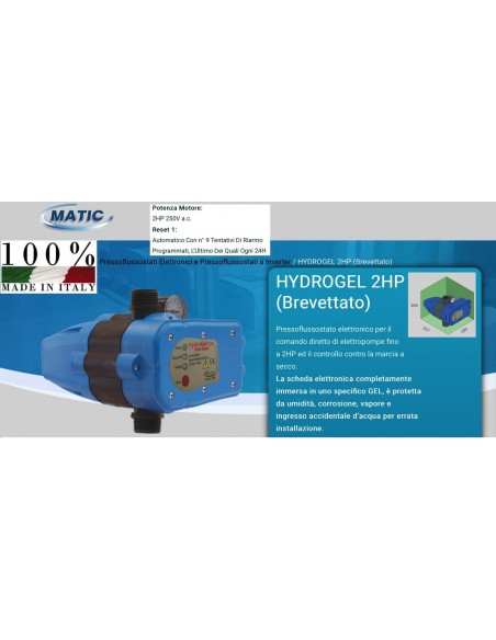 PRESSOFLUSSOSTATO HYDROGEL 2HP MATIC