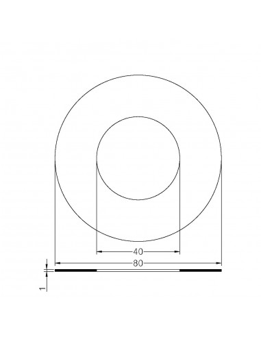 FLACHE WEISSE DICHTUNG VON 1 MM DURCHMESSER 1...