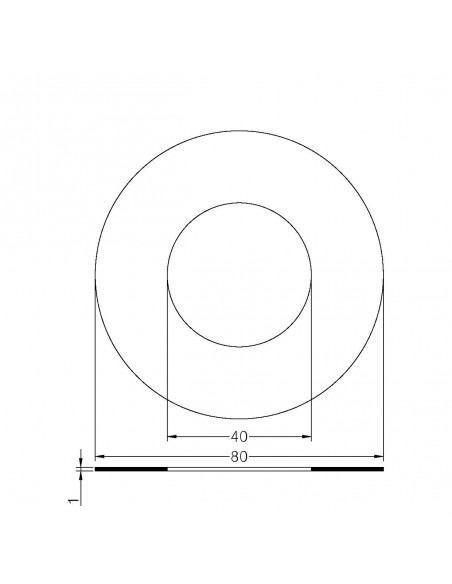 GUARNIZIONE PIANA BIANCA DA mm.1 DIAMETRO1 1/4
