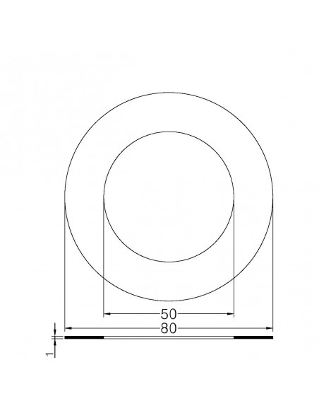 WEISSE FLACHDICHTUNG AUS GUMMI, 1 mm DURCHMESSER 1 1/2