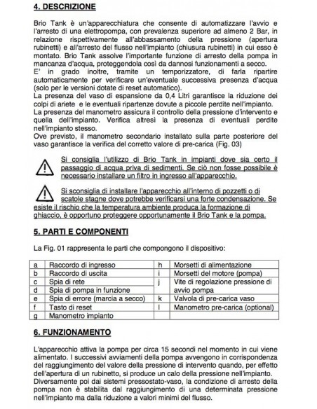 PRESSOFLUSSOSTATO BRIO TANK  ITALTECNICA