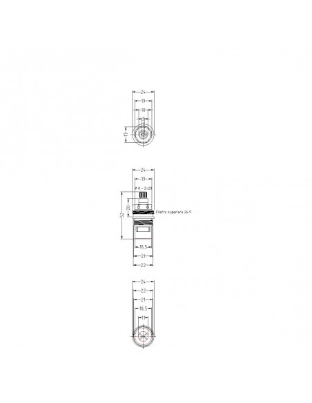 VITONE 1/2 CERAMICO SX 90° ACQUA CALDA BROCCIA 8X20