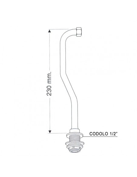 MESSINGSTANGE FÜR SCHWIMMER MIT UNTEREM 1/2" ANSCHLUSS