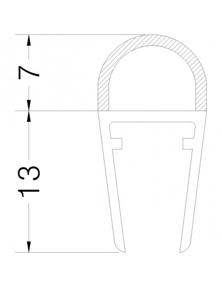 DICHTPROFIL DUSCHKABINE GLAS 6/8 7773.09PT.6