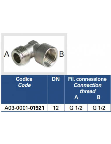 GOMITO EUROTIS PER PIANOCOTTURA F1/2X1/2M 