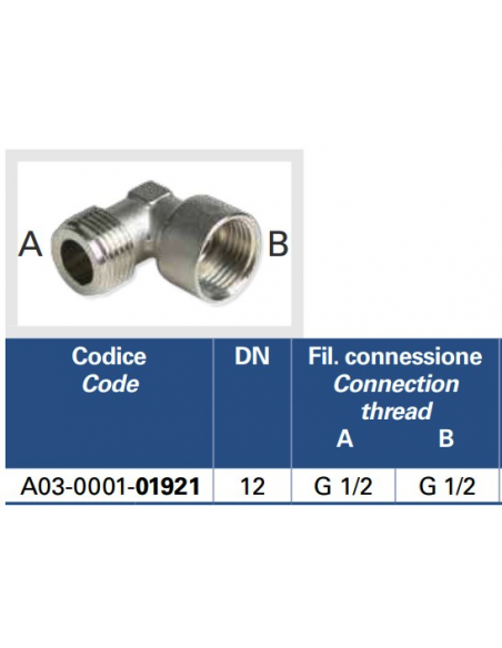 GOMITO EUROTIS PER PIANOCOTTURA F1/2X1/2M 