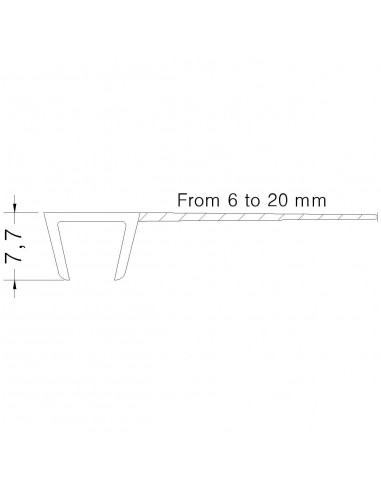 PROFILO PARAGOCCE VERTIC BOX IN CRIST. mm. 8...