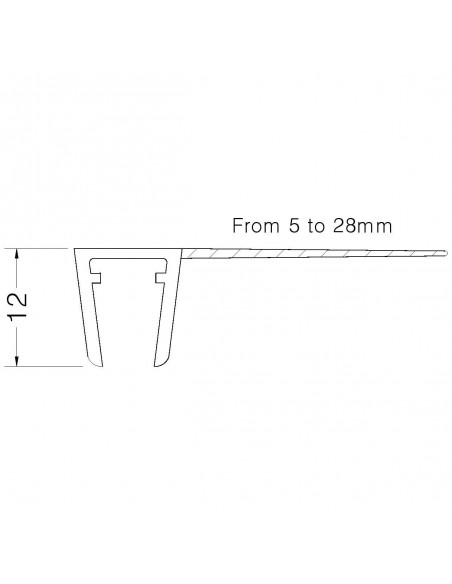 PROFILO PARAGOCCE VERTI.BOX CRIST. mm.3-4-5 SPORG. mm.12