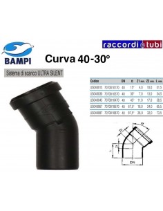 CURVA A INNESTO ULTRA SILENT DIAM.40  30°