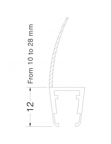 PROFILO P/BATTUTA PORTA BOX CRIST.mm.8 - 10...