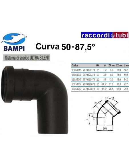 CURVA A INNESTO ULTRA SILENT DIAM.50  90°