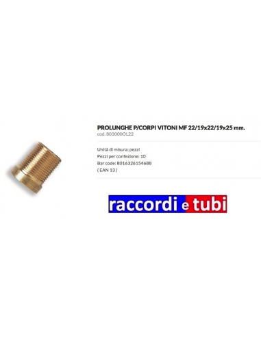 VERLÄNGERUNG FÜR VITON-KÖRPER MF22/19X22/19X25