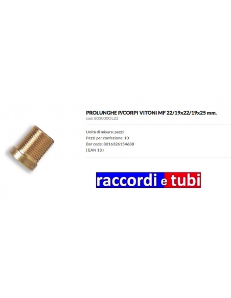 VERLÄNGERUNG FÜR VITON-KÖRPER MF22/19X22/19X25