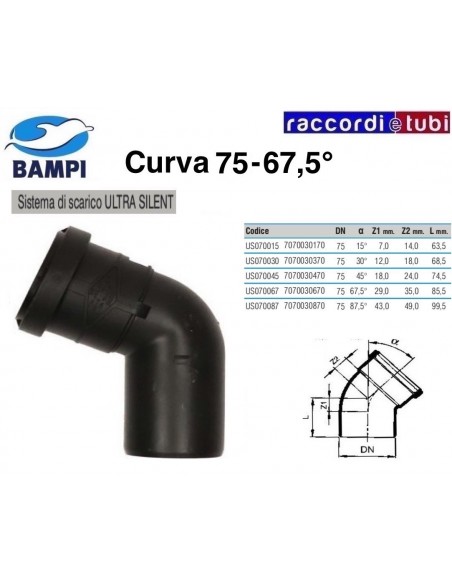 CURVA A INNESTO ULTRA SILENT DIAM.75  67°