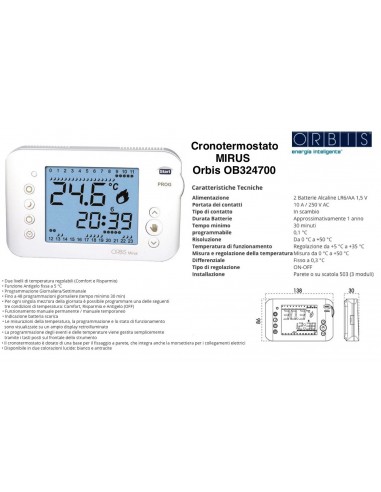 DIGITALER ORBIS MIRUS WANDTHERMOSTAT OB324700