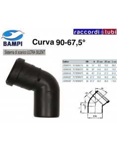 CURVA A INNESTO ULTRA SILENT DIAM.90  67°