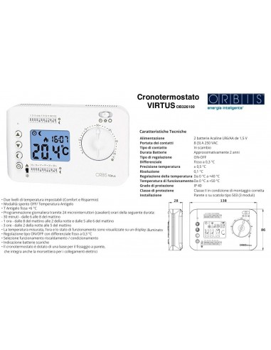 ORBIT THERMOSTAT VIRTUS WEIß