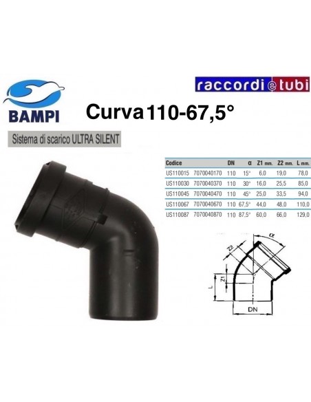 CURVA A INNESTO ULTRA SILENT DIAM..110  67°