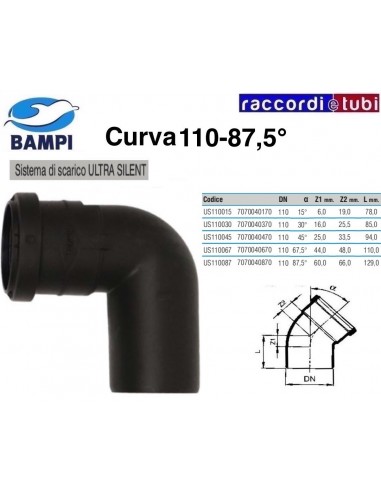 CURVA A INNESTO ULTRA SILENT DIAM.110  90°