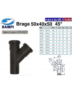 BRAGA A INNESTO ULTRA SILENT DIAM.50X40X50 45°