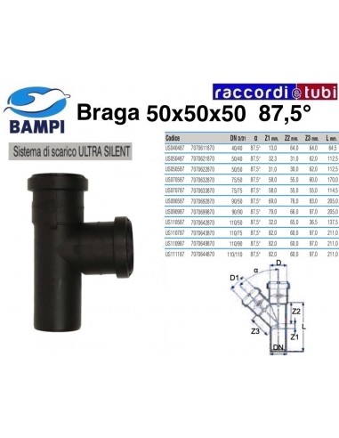 BRAGA A INNESTO ULTRA SILENT DIAM.50X50X50 87,5°