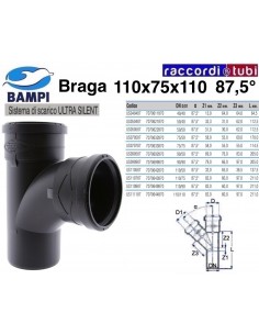 BRAGA A INNESTO ULTRA SILENT DIAM.110X75X110 87,5°