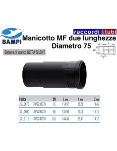 MANICOTTO A INNESTO MF 75 ULTRA SILENT DOPPIA PROFONDITA'