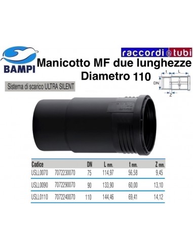 MANICOTTO A INNESTO MF 110 ULTRA SILENT DOPPIA...