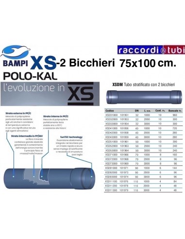 TUBO XS 101966 2 BICCHIERI 75-1000