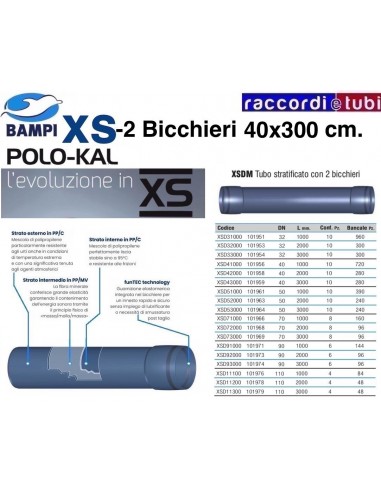 TUBO XS 101959 2 BICCHIERI 40-3000