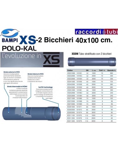 TUBO XS 101956 2 BICCHIERI 40-1000