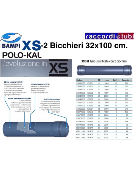 TUBO XS 101951 2 BICCHIERI 32-1000