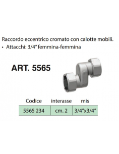 Raccordo Di Giunzione 2 CALOTTE FF 3/4X3/4 ECCENTRICO... 2