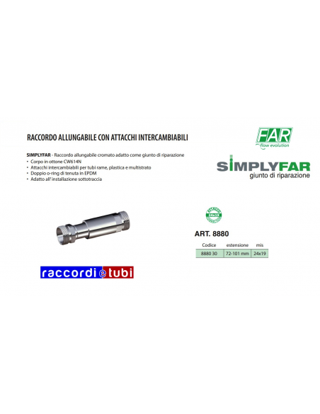 RACCORDO ALLUNGABILE CON ATTACCHI INTERCAMBIABILI FAR 24X19