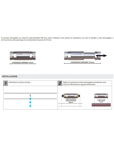 RACCORDO ALLUNGABILE CON ATTACCHI...