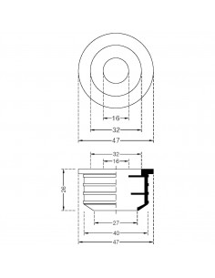 SCHWARZER GUMMIKLEMME FÜR TECHNISCHE BIEGUNG 40X16*22 2