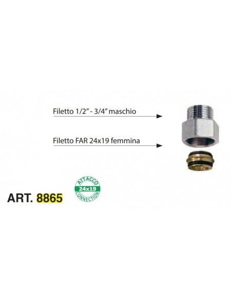 ADATTATORE FAR DA 24/19X1/2 MASCHIO 8865 3012