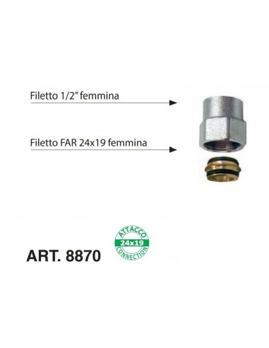 ADATTATORE FAR DA 24/19X1/2 FEMMINA 8870 30