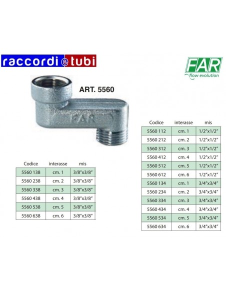 ECCENTRICO FAR IN OTTONE MF 3/8 SPOSTAMENTO CM.4