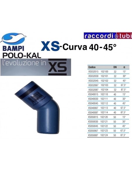 CURVA XS INNESTO 102112 DN 40-45'