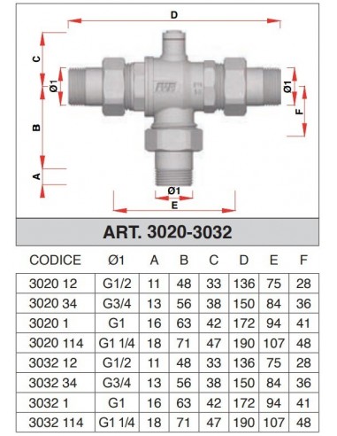 VALVOLA DI ZONA FAR  A 3 VIE D.1.1/4 A SFERA...