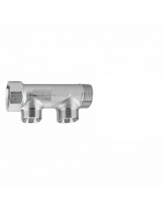 COLLETTORE FAR OTTONE CROMATO MF1"X24/19X2 INTERASSE mm.36 