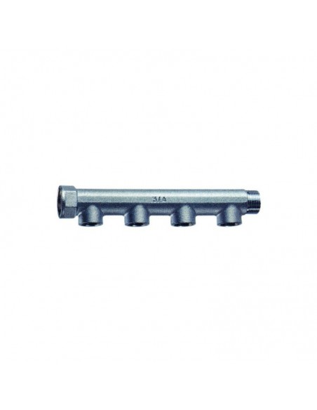 COLLETTORE FAR OTTONE CROMATO MF1.1/4X1/2FX4 INTERASSE mm.50