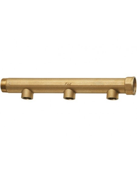 SAMLUNG FAR GELBGOLD MS 1.1/4X1/2F X3 AUSGÄNGE MITTELABSTAND mm 100