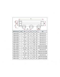 SAMMLER FAR VERCHROMTES MESSING MF 3/4X24/19X3... 2